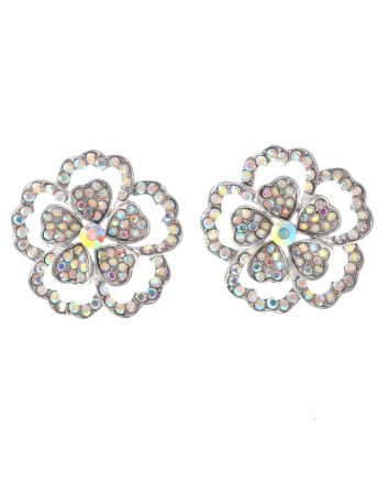 Crystal Flower Post Earrings