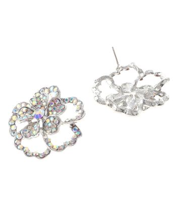 Crystal Flower Post Earrings