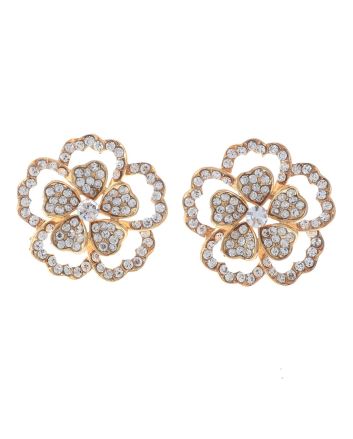 Crystal Flower Post Earrings