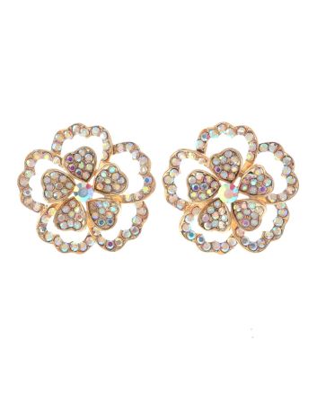 Crystal Flower Post Earrings