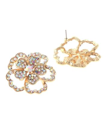 Crystal Flower Post Earrings