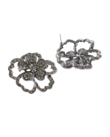 Crystal Flower Post Earrings
