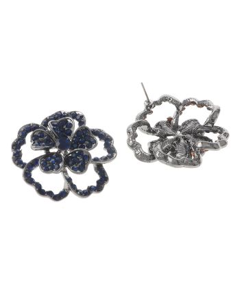 Crystal Flower Post Earrings