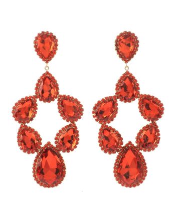 Large Crystal Post Earrings
