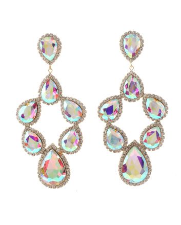 Large Crystal Post Earrings
