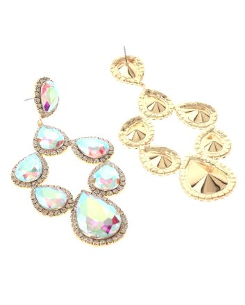 Large Crystal Post Earrings