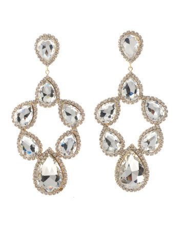 Large Crystal Post Earrings