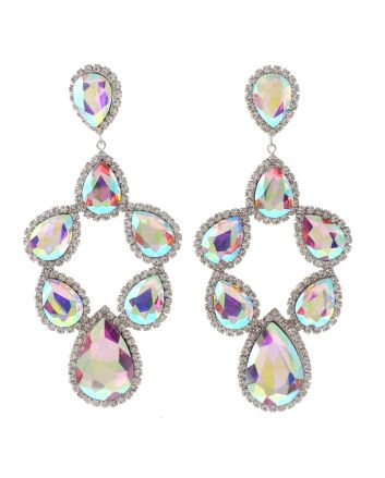 Large Crystal Post Earrings