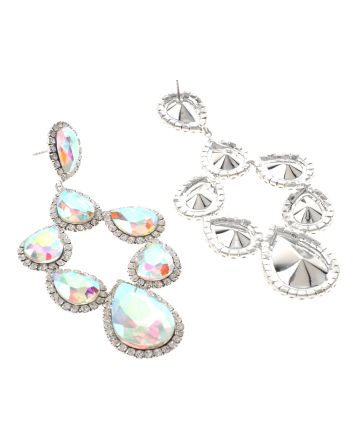 Large Crystal Post Earrings