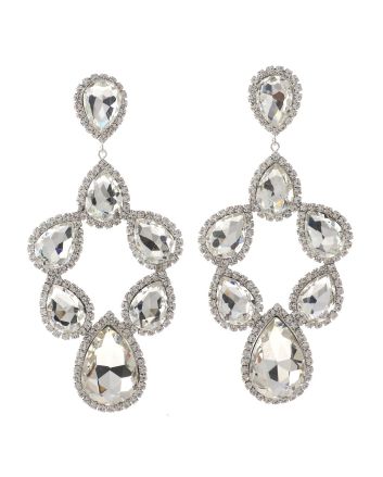 Large Crystal Post Earrings