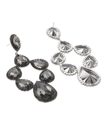 Large Crystal Post Earrings