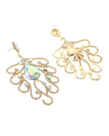 Large Crystal Post Earrings
