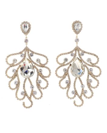 Large Crystal Post Earrings