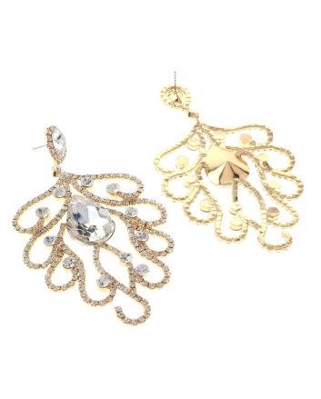 Large Crystal Post Earrings