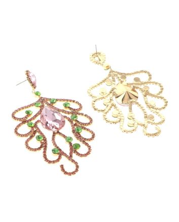 Large Crystal Post Earrings
