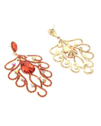 Large Crystal Post Earrings