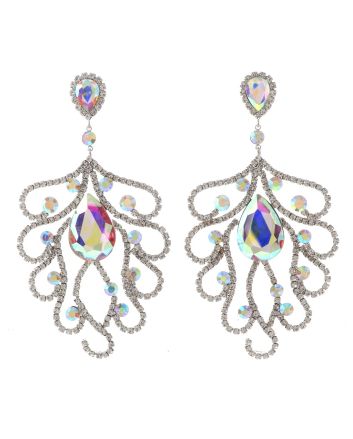 Large Crystal Post Earrings