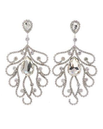 Large Crystal Post Earrings