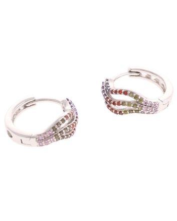 Plated CZ Hoop Earrings