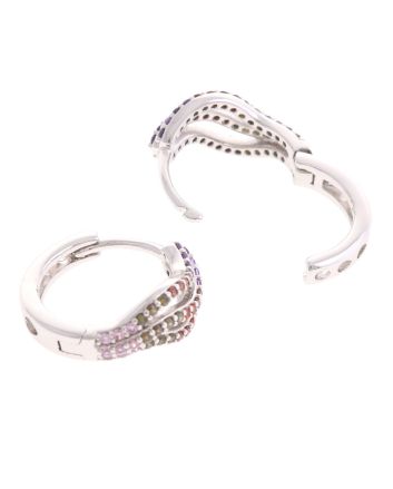 Plated CZ Hoop Earrings