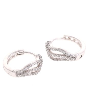 Plated CZ Hoop Earrings