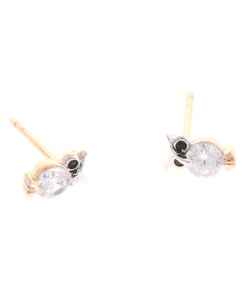 Plated CZ Post Earrings
