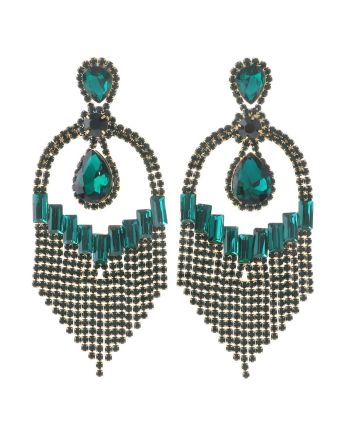 Large Rhinestone Chandelier Earrings
