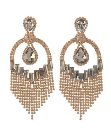 Large Rhinestone Chandelier Earrings