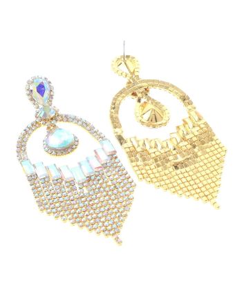 Large Rhinestone Chandelier Earrings