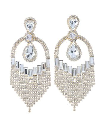 Large Rhinestone Chandelier Earrings