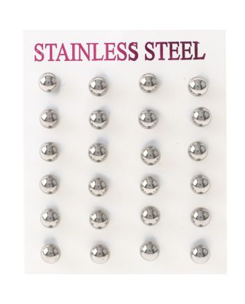 Stainless Steel Stud Earrings / 12 PCS
