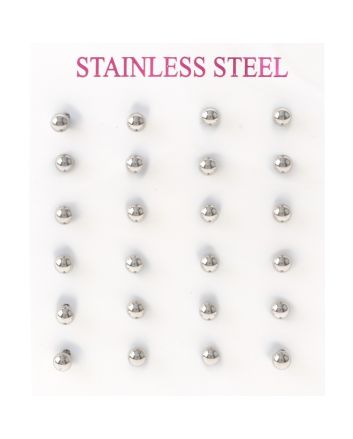 Stainless Steel Stud Earrings / 12 PCS