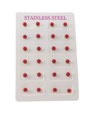 Stainless Steel Stud Earrings / 12 PCS