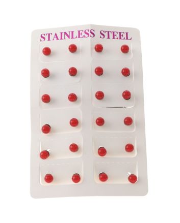 Stainless Steel Stud Earrings / 12 PCS