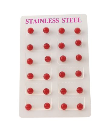 Stainless Steel Stud Earrings / 12 PCS