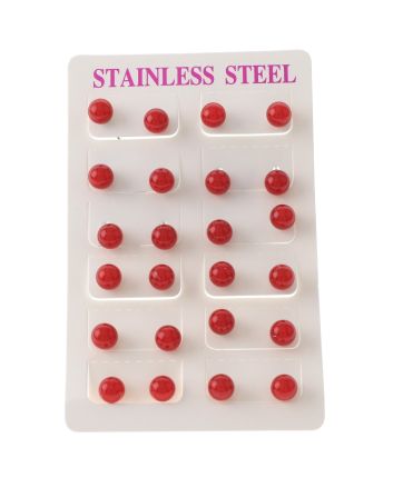 Stainless Steel Stud Earrings / 12 PCS