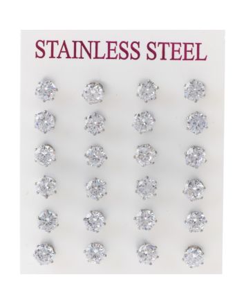 Stainless Steel Stud Earrings / 12 PCS