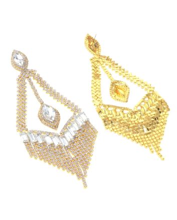 Large Rhinestone Chandelier Earrings