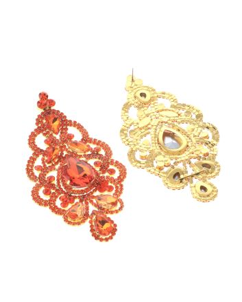 Large Rhinestone Drop Earrings
