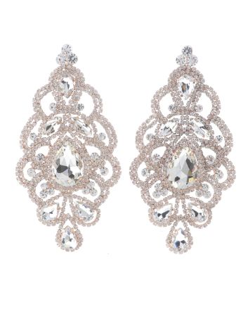 Large Rhinestone Drop Earrings