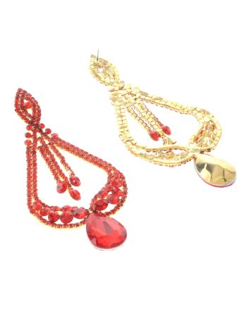 Large Rhinestone Drop Earrings