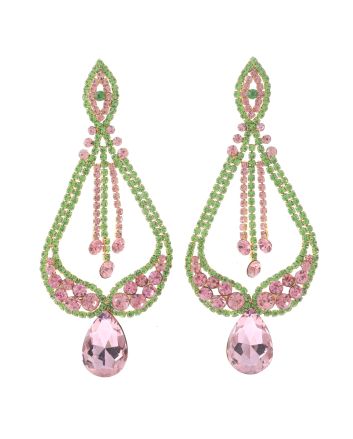 Large Rhinestone Drop Earrings