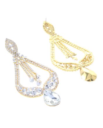 Large Rhinestone Drop Earrings
