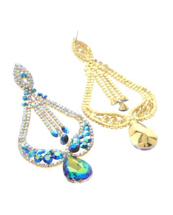Large Rhinestone Drop Earrings