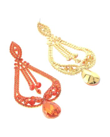 Large Rhinestone Drop Earrings