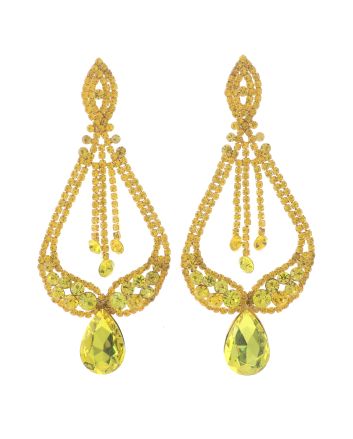 Large Rhinestone Drop Earrings