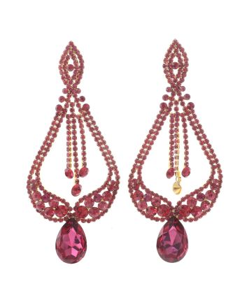 Large Rhinestone Drop Earrings