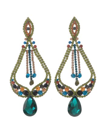 Large Rhinestone Drop Earrings