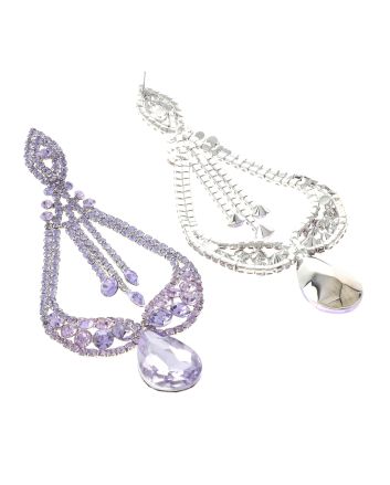 Large Rhinestone Drop Earrings