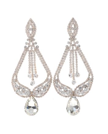 Large Rhinestone Drop Earrings